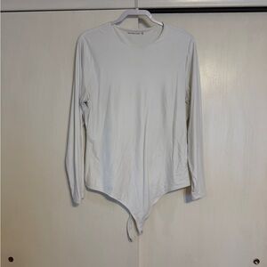 Abercrombie White Long Sleeve Bodysuit